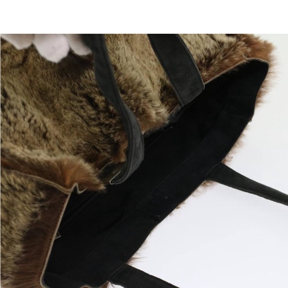 CHANEL FUR HANDBAG BROWN PREOWNED w/ Pouch - Picture 6 of 15